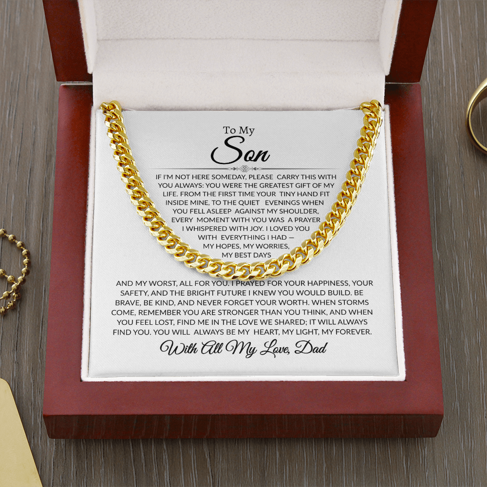 To My Son | My Greatest Gift | Cuban Link Chain