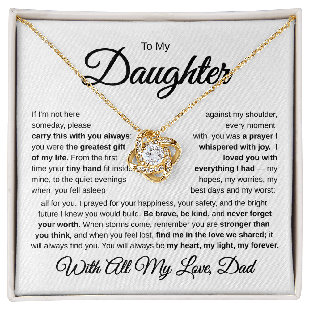 To My Daughter | My Greatest Gift | Love Knot Necklace