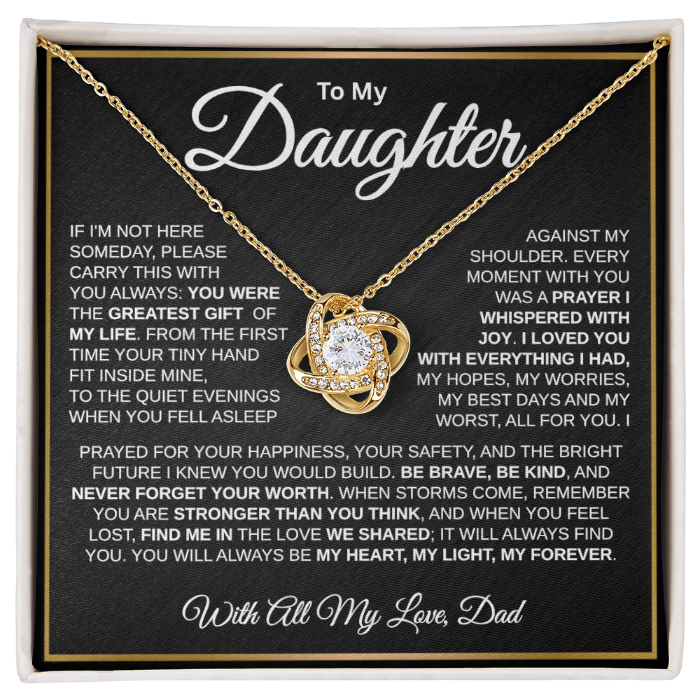 To My Daughter | My Greatest Gift | Love Knot Necklace (GLD)