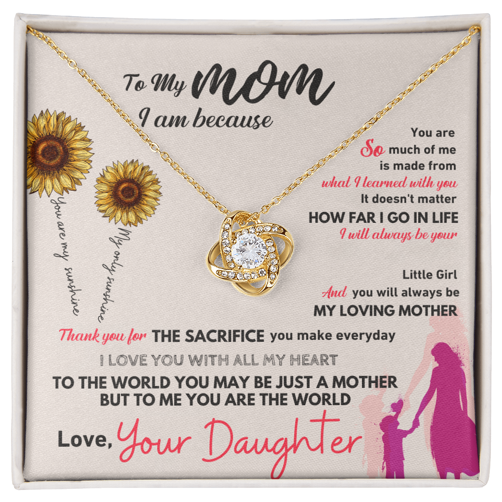 To My Mom | You Are The World | Love Knot Necklace