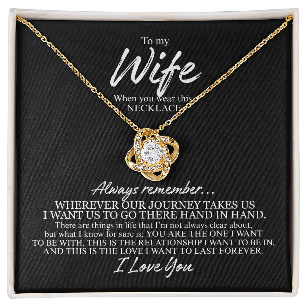 I Love You gold necklace gift for wife — wherever our journey takes us