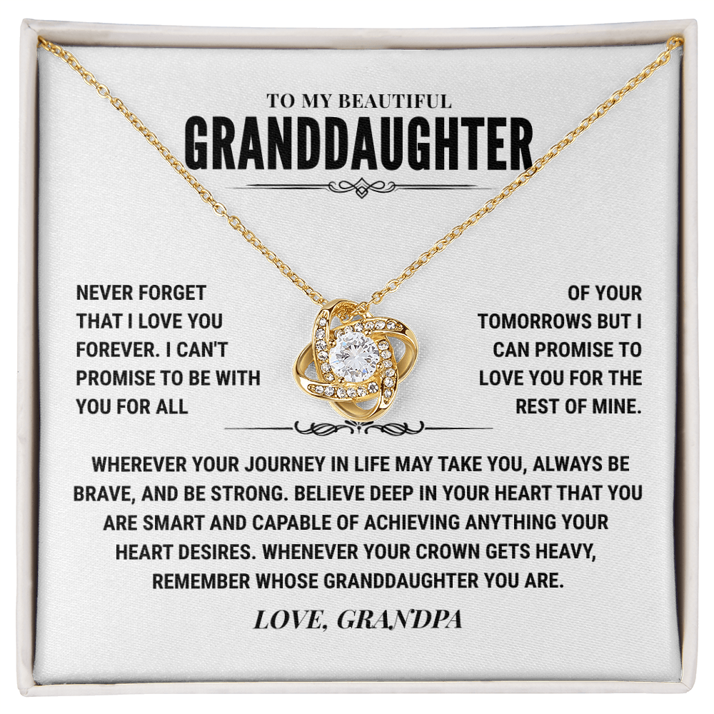 To My Granddaughter Gift From Grandpa, "Never Forget That I Love You"