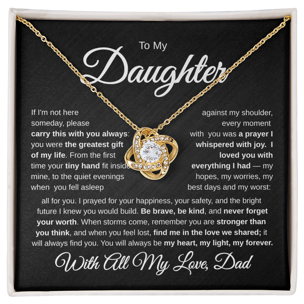 To My Daughter | My Greatest Gift | Love Knot Necklace