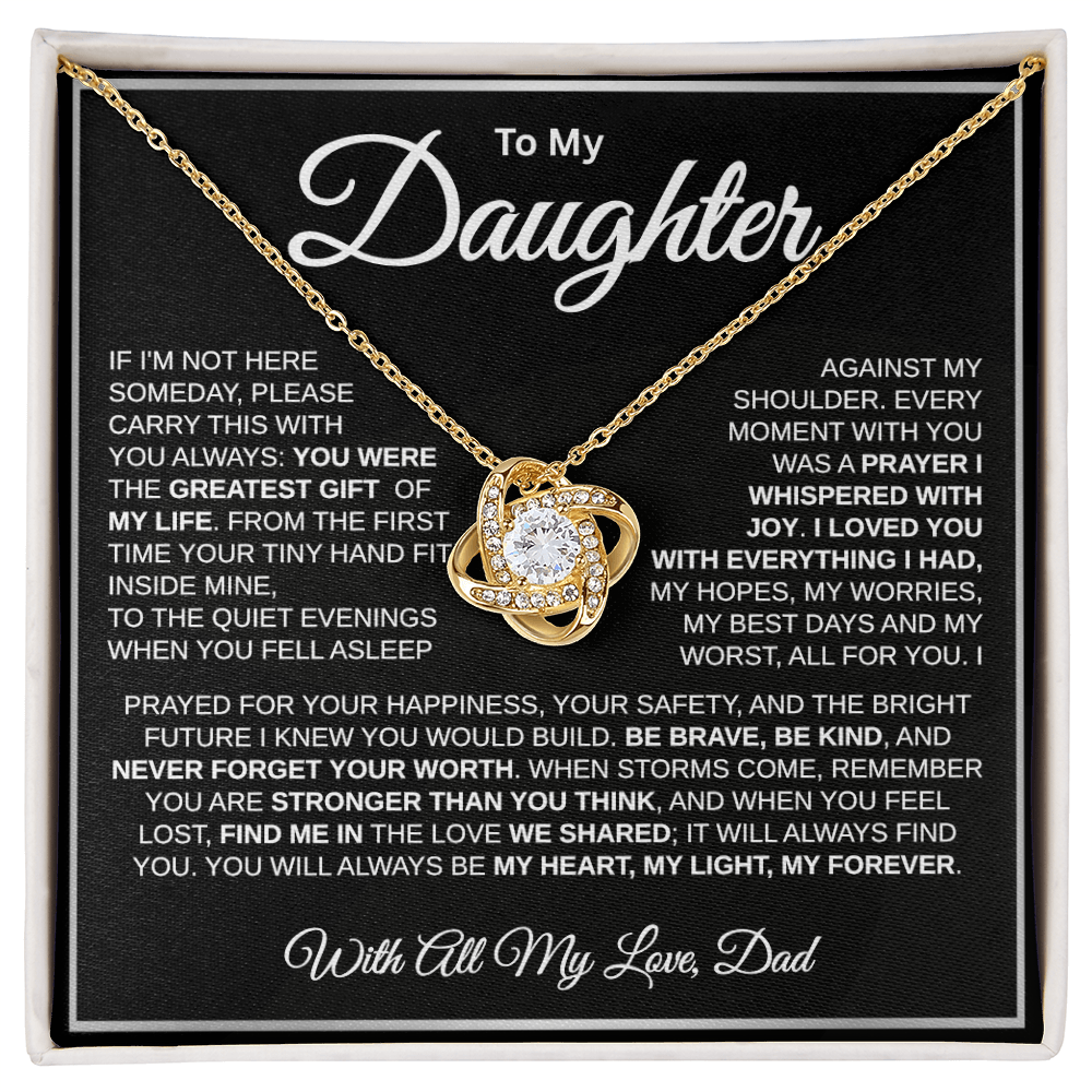To My Daughter | My Greatest Gift | Love Knot Necklace (WHT)