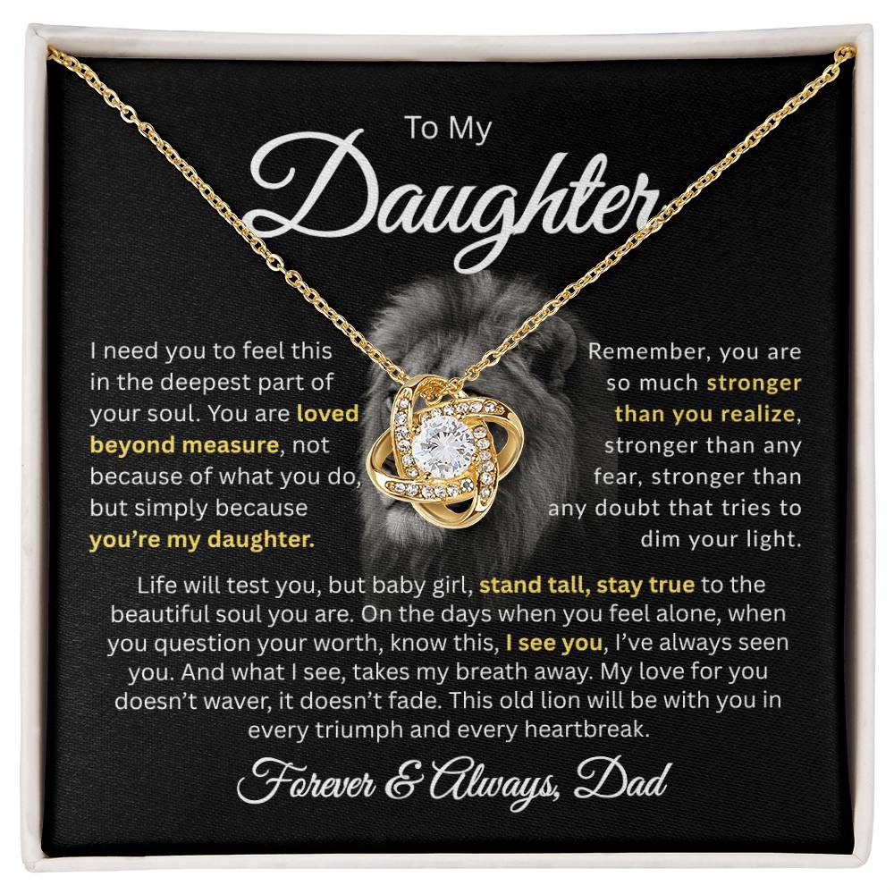 To My Daughter | Loved Beyond Measure | Love Knot Necklace