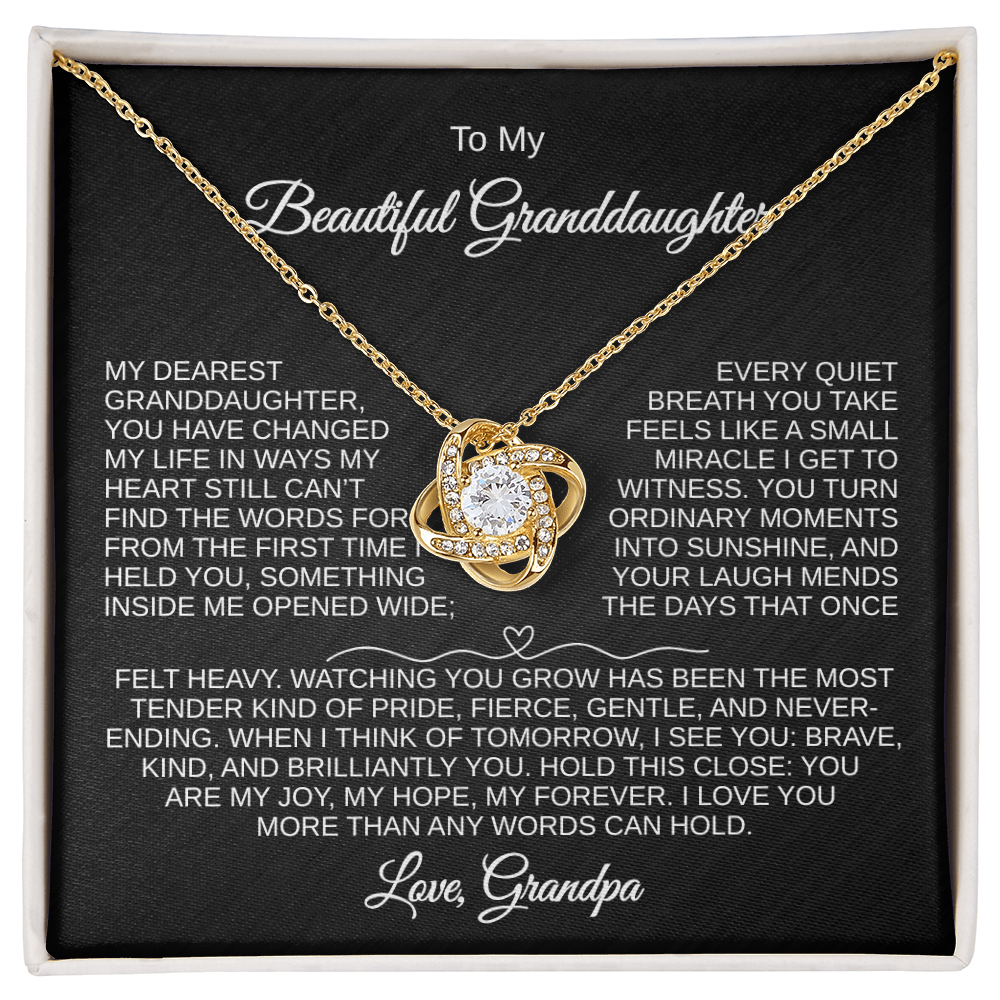 To My Beautiful Granddaughter | Changed My Life | Love Knot Necklace