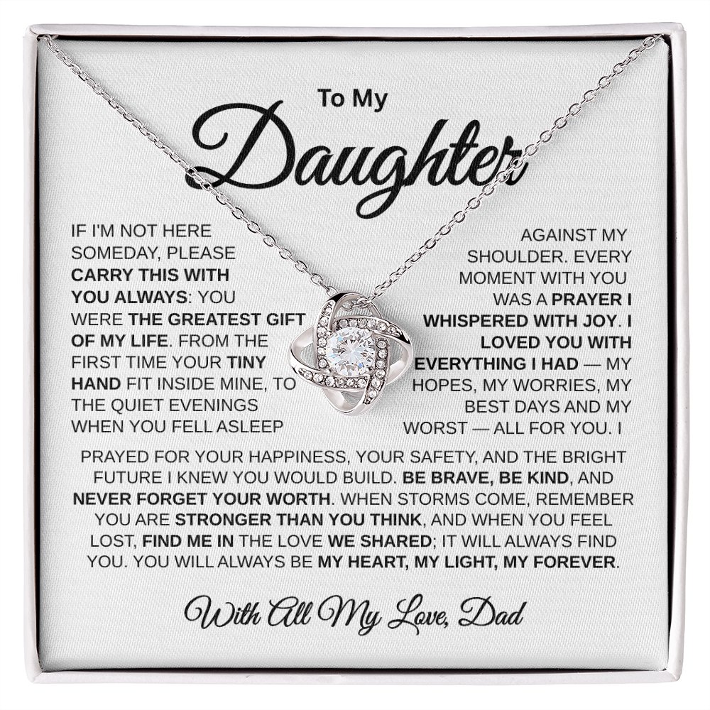 To My Daughter | Loved Beyond Measure | Love Knot Necklace