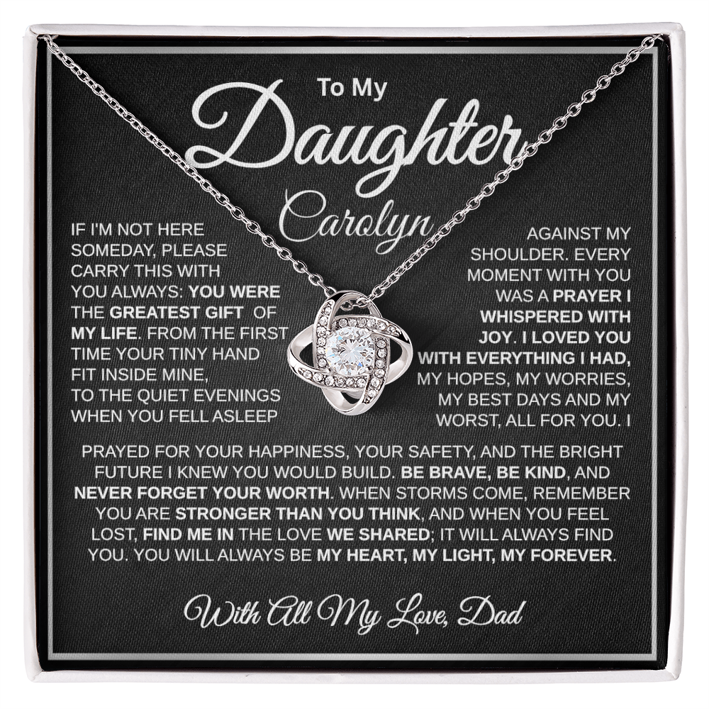 To My Daughter | My Greatest Gift | Personalized Love Knot Necklace