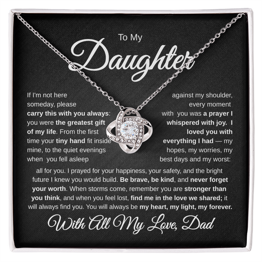 To My Daughter | My Greatest Gift | Love Knot Necklace