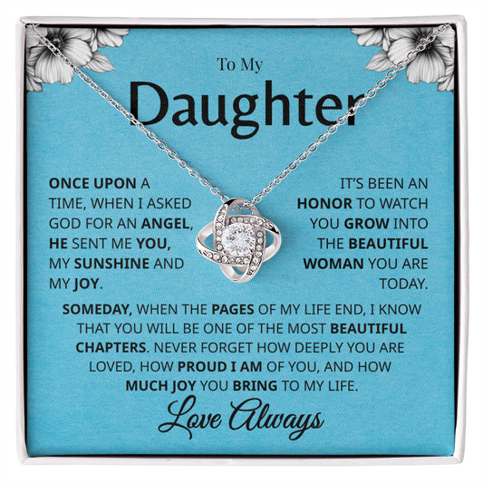 To My Daughter Love Always necklace message card