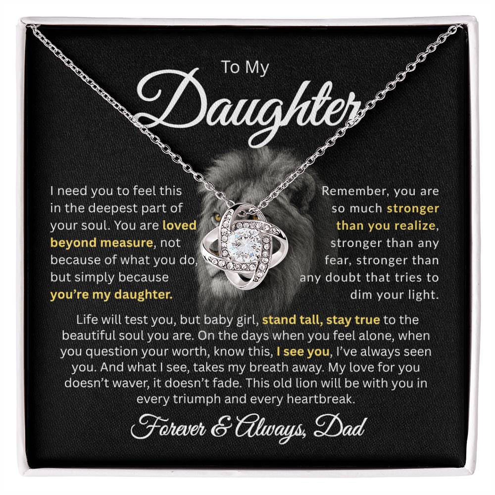 To My Daughter | Loved Beyond Measure | Love Knot Necklace