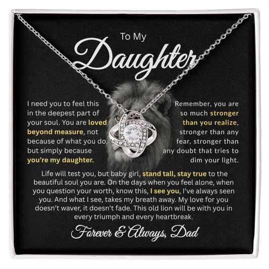 To My Daughter | Loved Beyond Measure | Love Knot Necklace