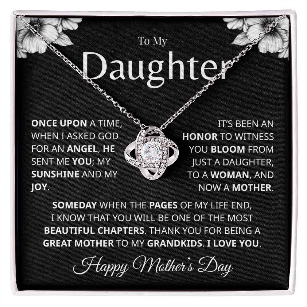 Love Knot Necklace with cubic zirconia pendant gift for her