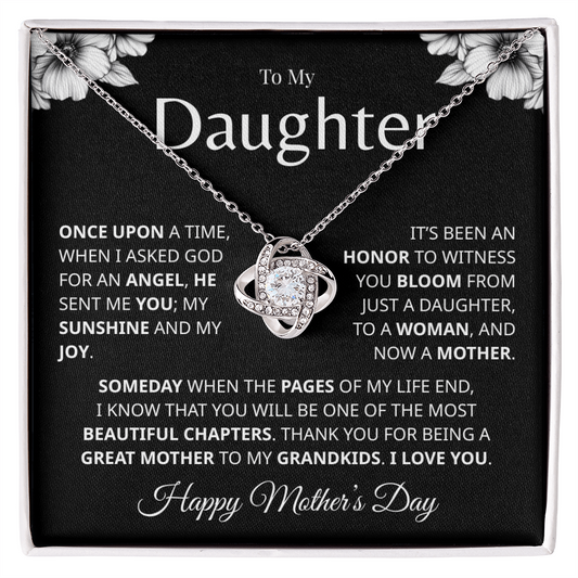 Love Knot Necklace with cubic zirconia pendant gift for her