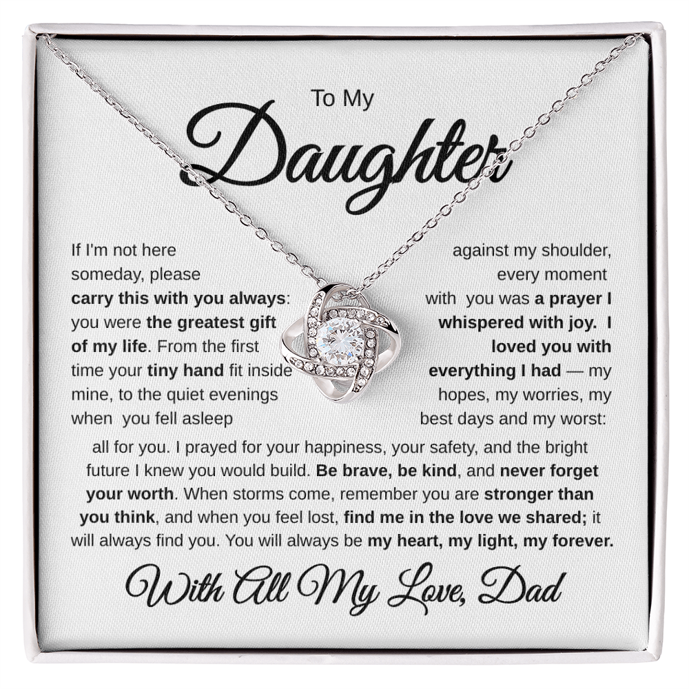 To My Daughter | My Greatest Gift | Love Knot Necklace