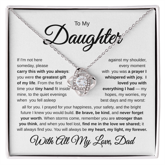 To My Daughter | My Greatest Gift | Love Knot Necklace