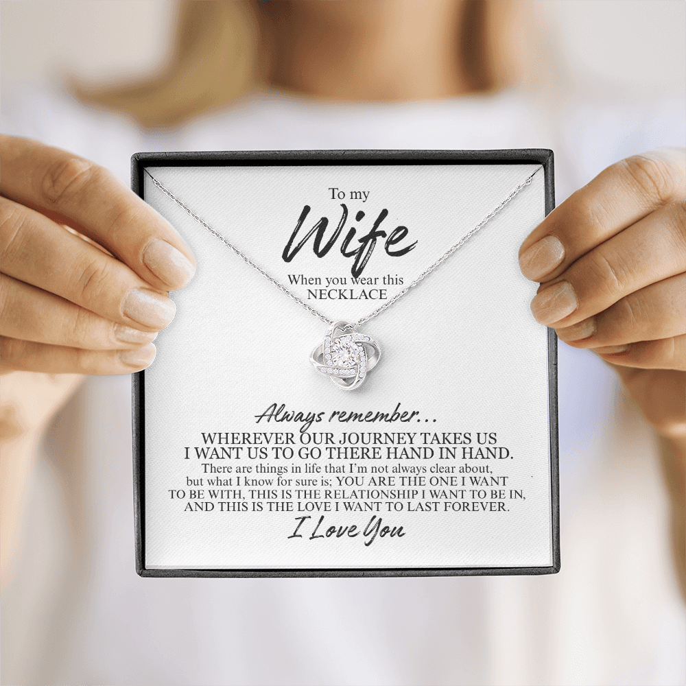 To My Wife Always Remember | Love Knot Necklace (BLK TXT)