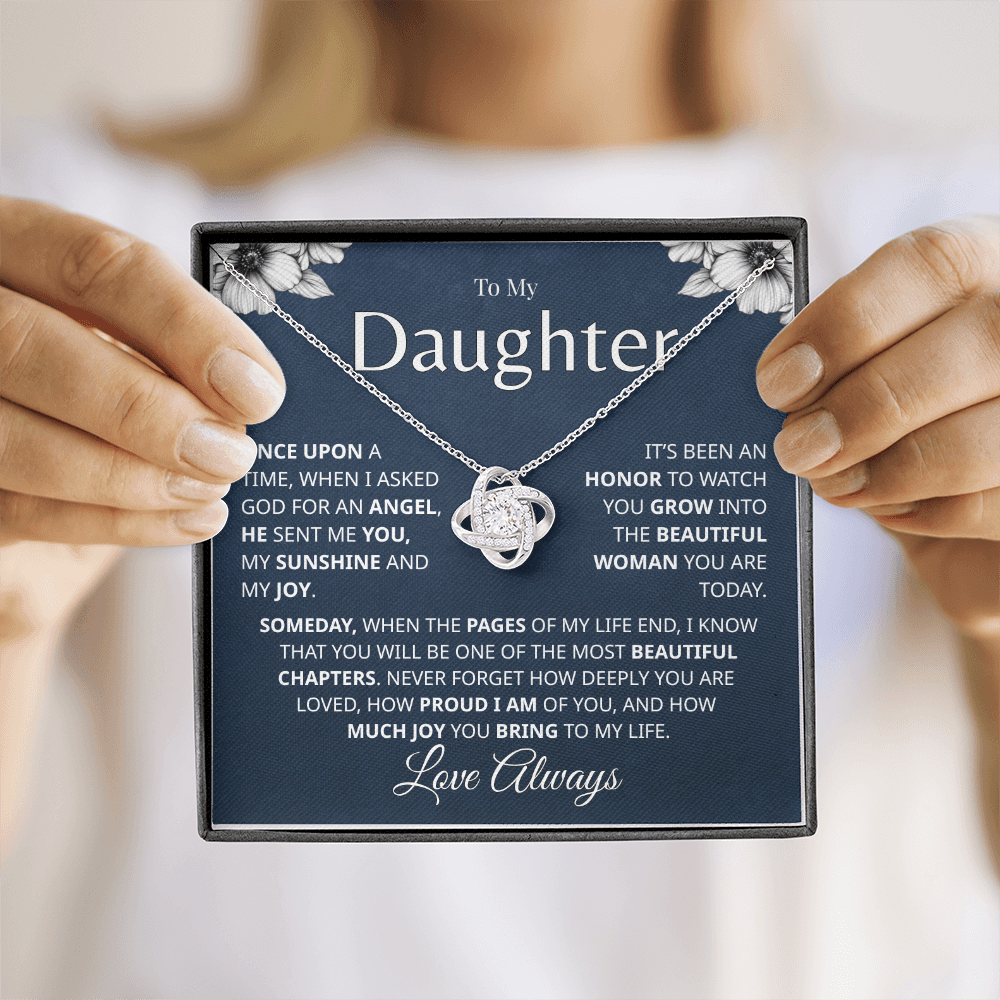 Daughter keepsake necklace with emotional message card