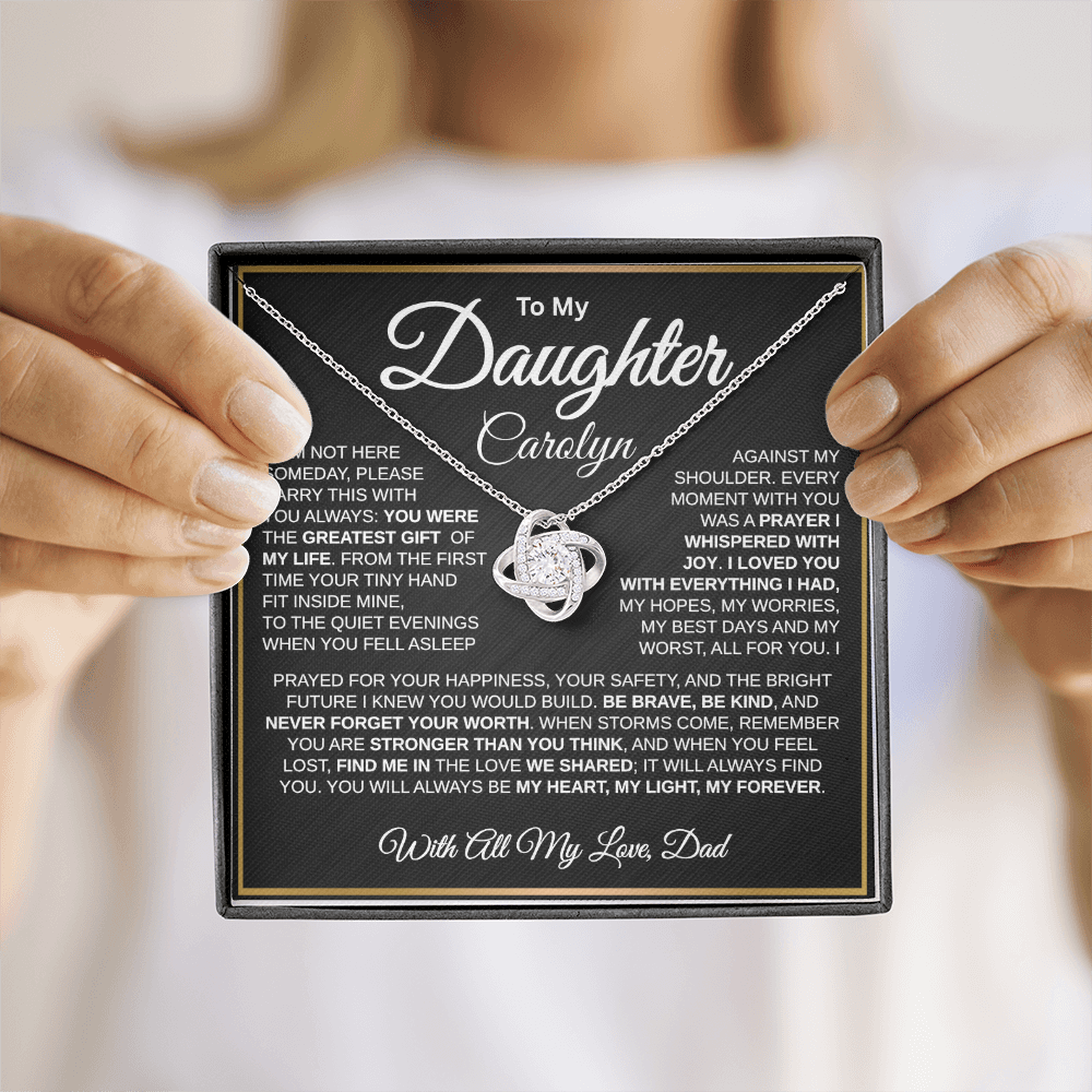 To My Daughter | My Greatest Gift | Personalized Love Knot Necklace