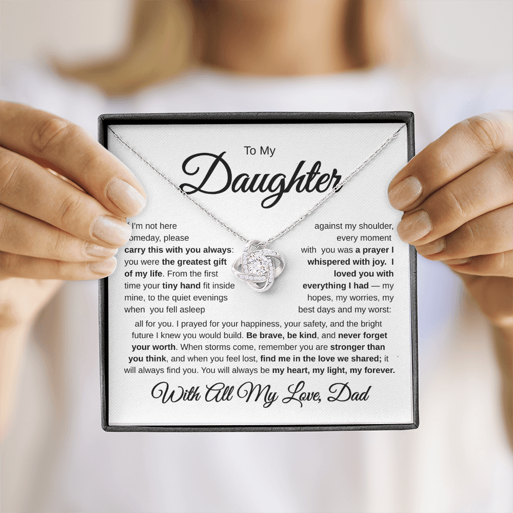 To My Daughter | My Greatest Gift | Love Knot Necklace