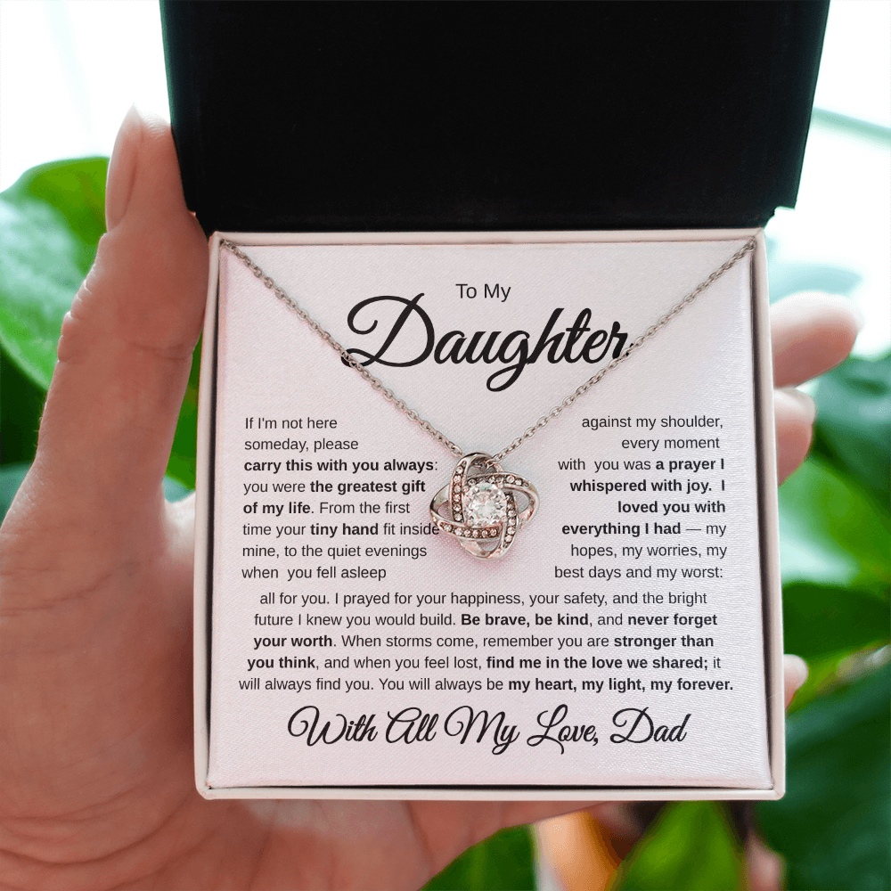 To My Daughter | My Greatest Gift | Love Knot Necklace