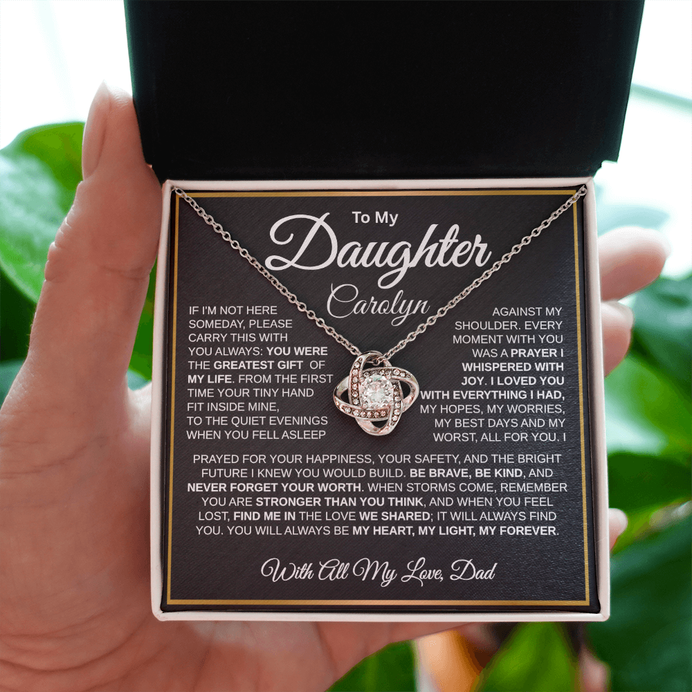 To My Daughter | My Greatest Gift | Personalized Love Knot Necklace