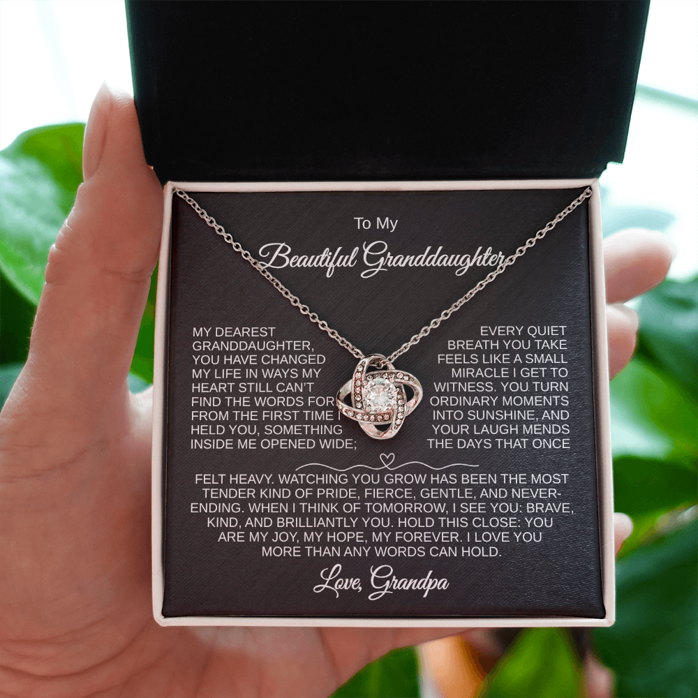 To My Beautiful Granddaughter | Changed My Life | Love Knot Necklace