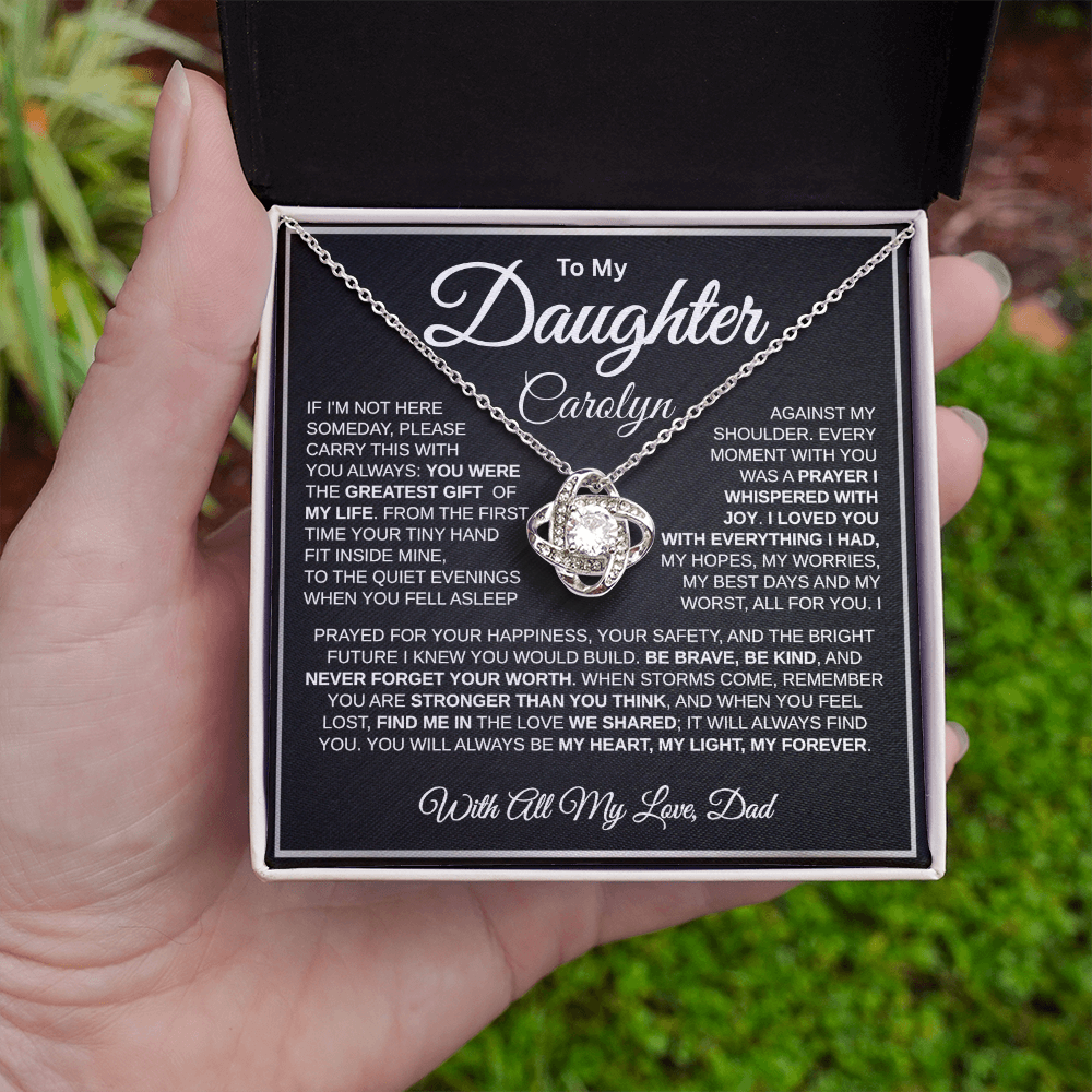 To My Daughter | My Greatest Gift | Personalized Love Knot Necklace