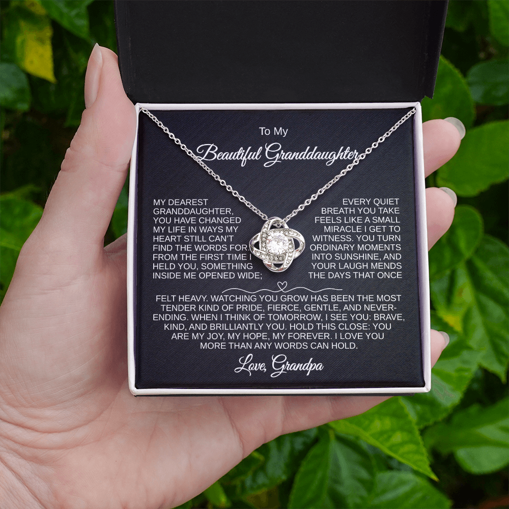 To My Beautiful Granddaughter | Changed My Life | Love Knot Necklace