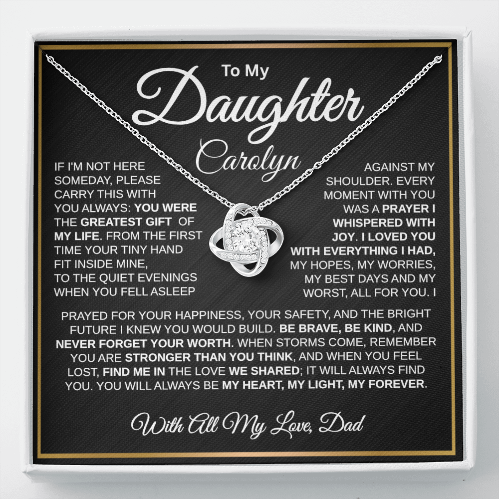 To My Daughter | My Greatest Gift | Personalized Love Knot Necklace