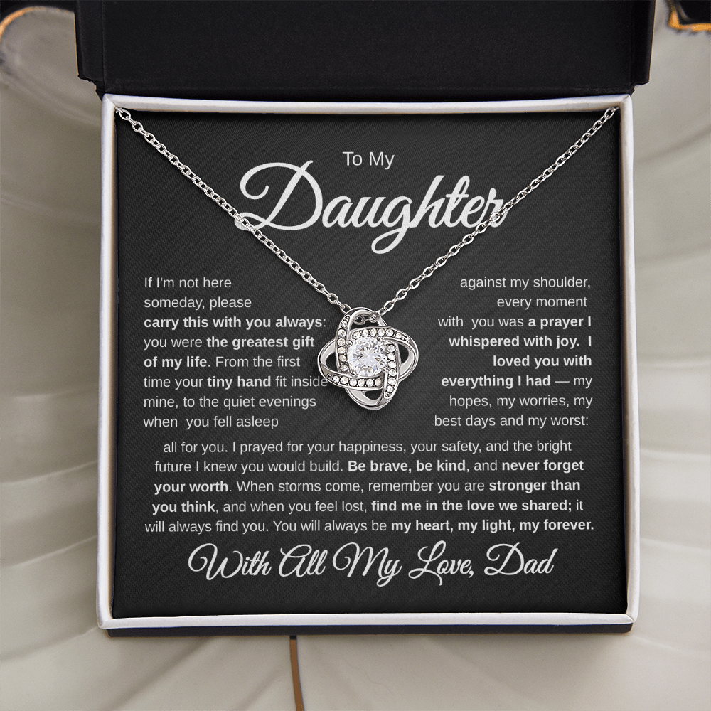 To My Daughter | My Greatest Gift | Love Knot Necklace