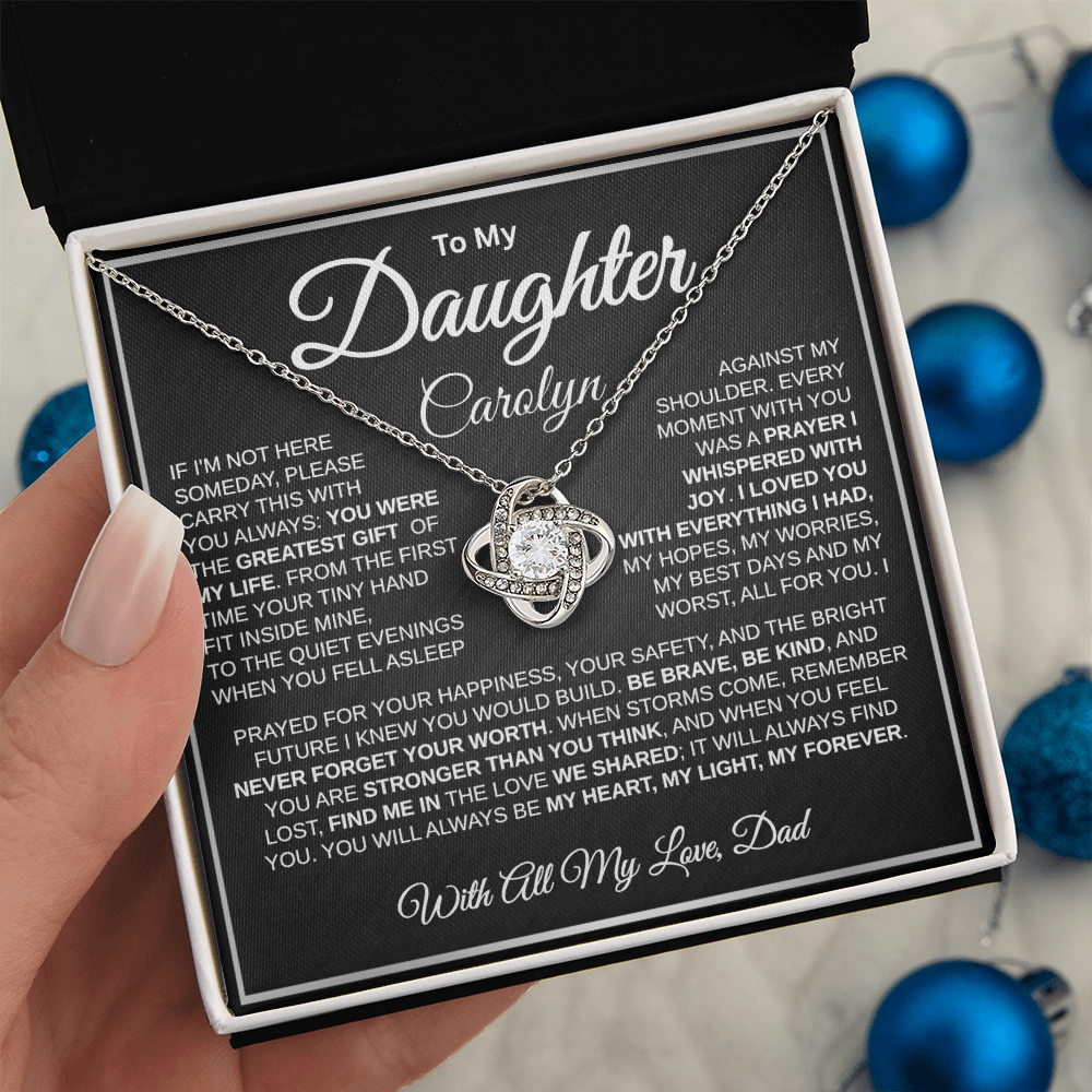 To My Daughter | My Greatest Gift | Personalized Love Knot Necklace