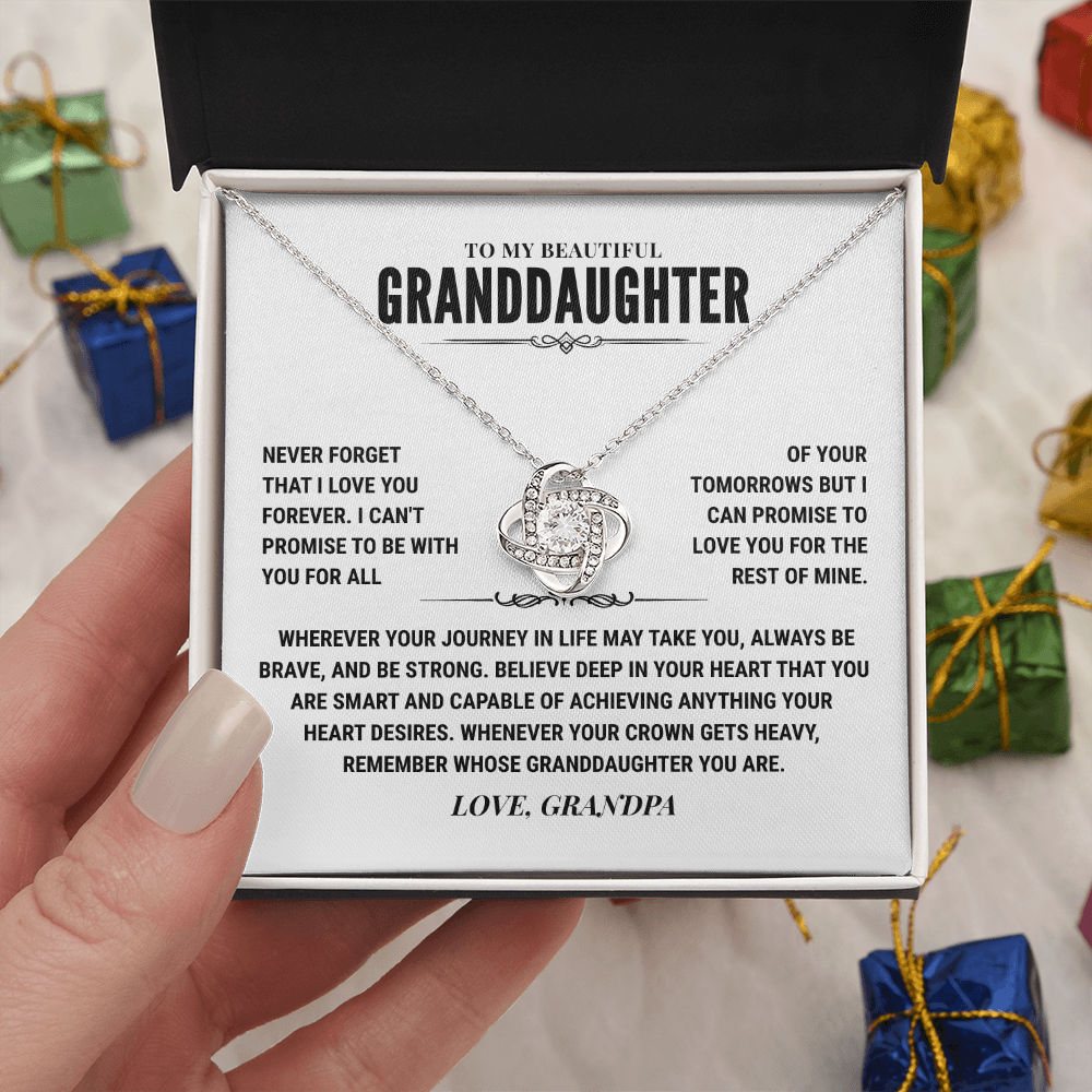 To My Granddaughter Gift From Grandpa, "Never Forget That I Love You"