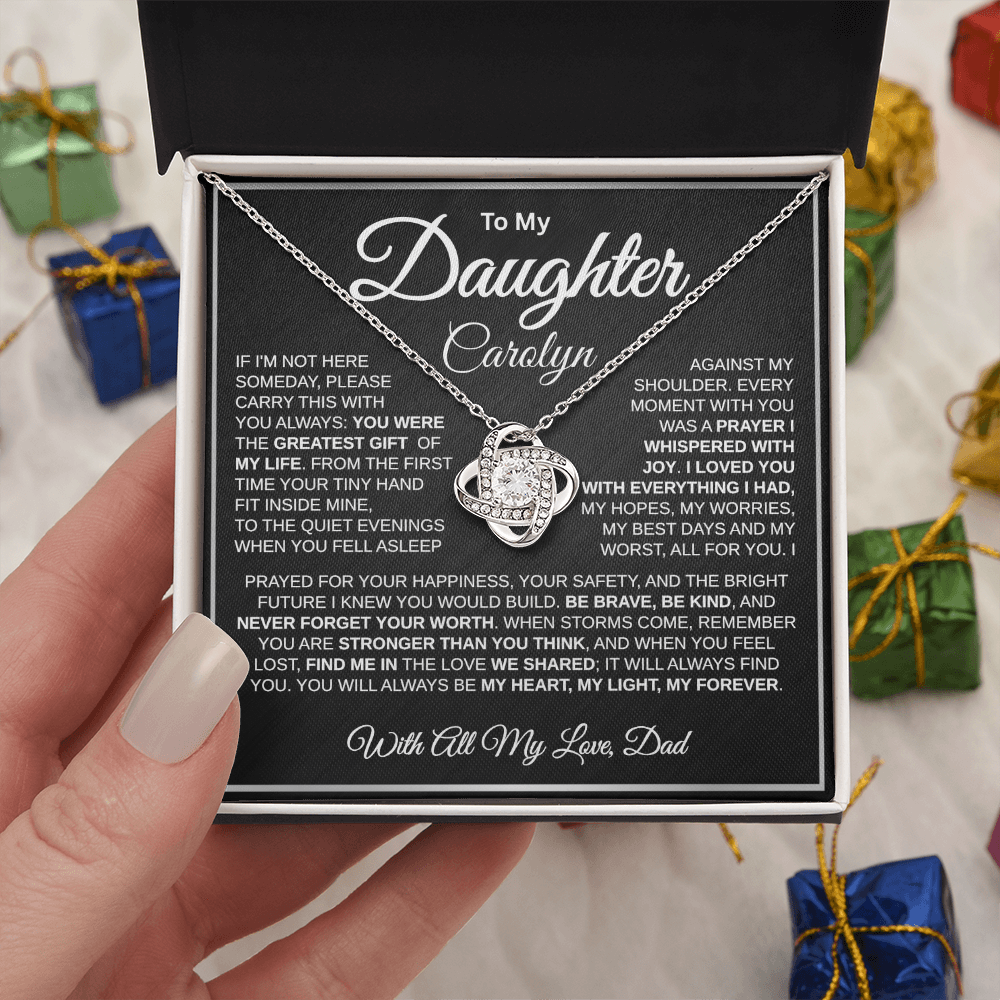 To My Daughter | My Greatest Gift | Personalized Love Knot Necklace