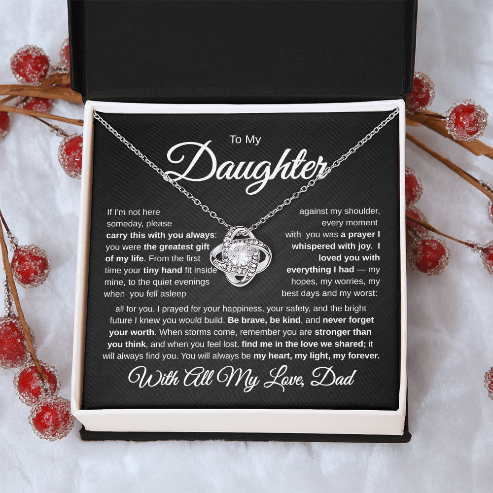 To My Daughter | My Greatest Gift | Love Knot Necklace