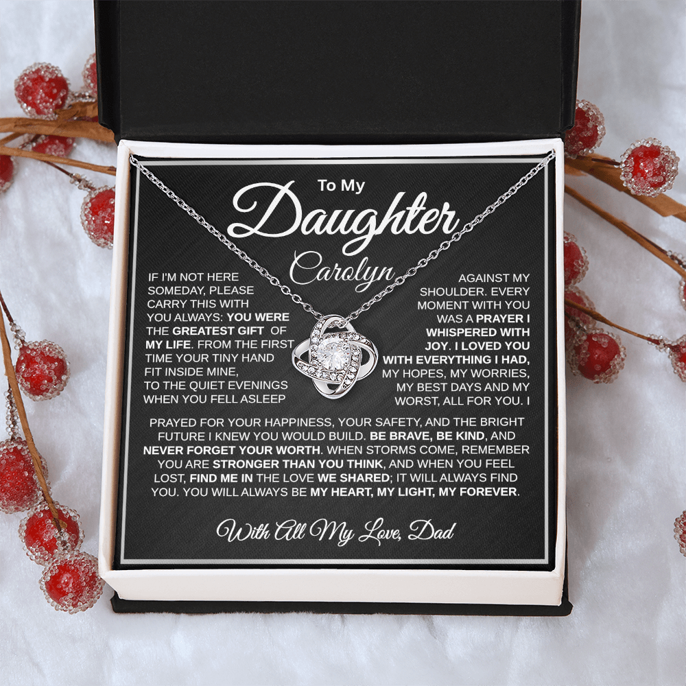 To My Daughter | My Greatest Gift | Personalized Love Knot Necklace
