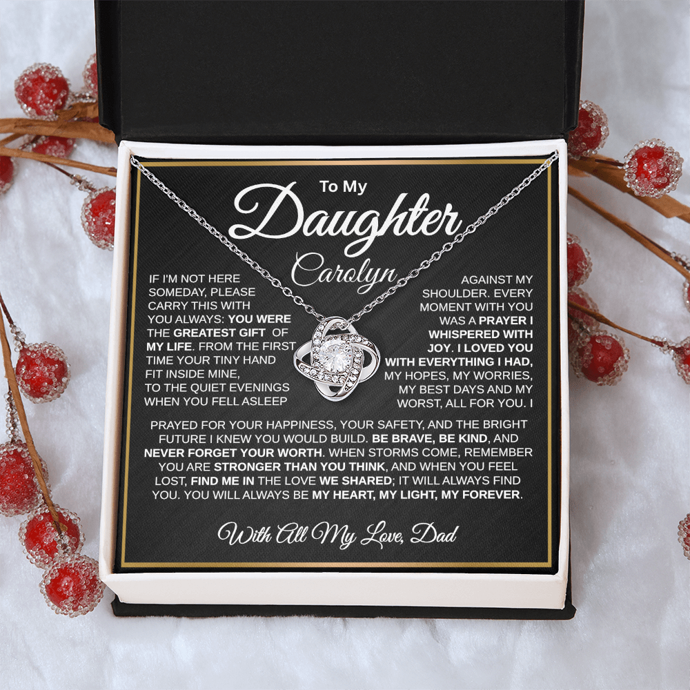 To My Daughter | My Greatest Gift | Personalized Love Knot Necklace