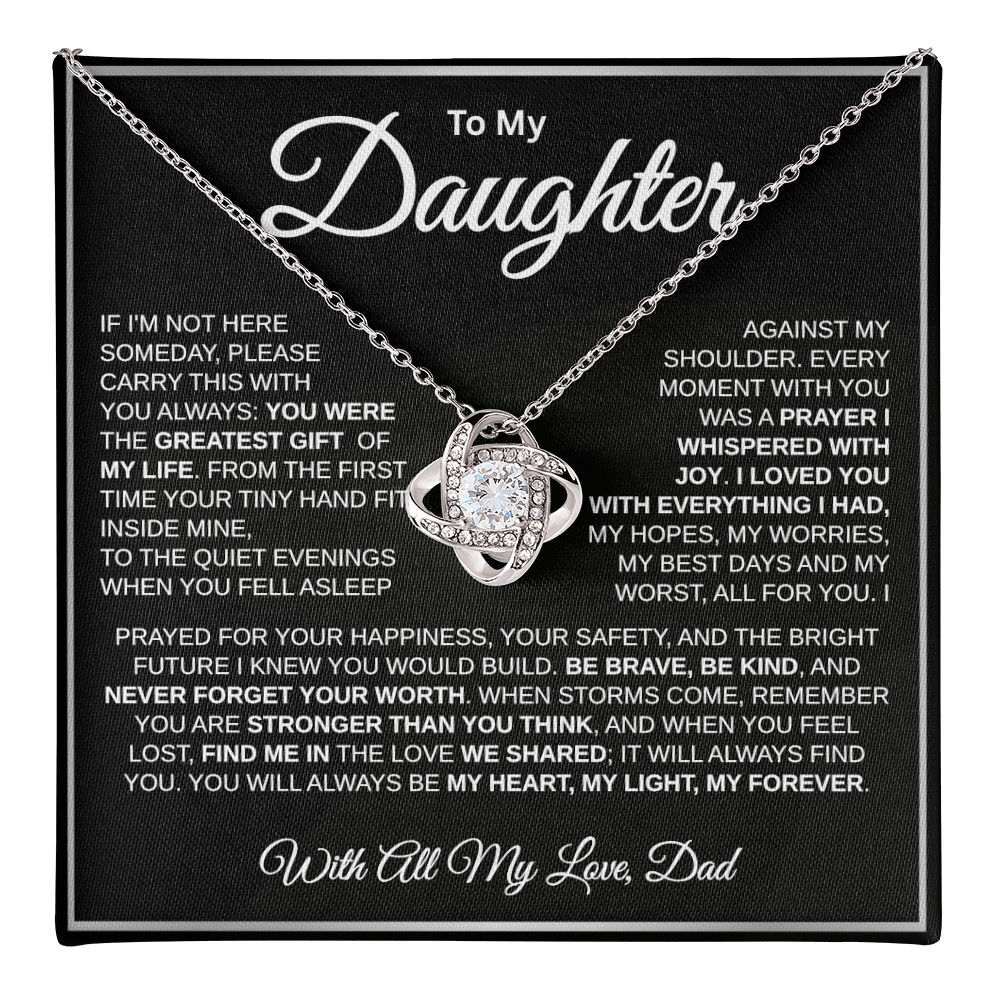 To My Daughter | My Greatest Gift | Love Knot Necklace (WHT)