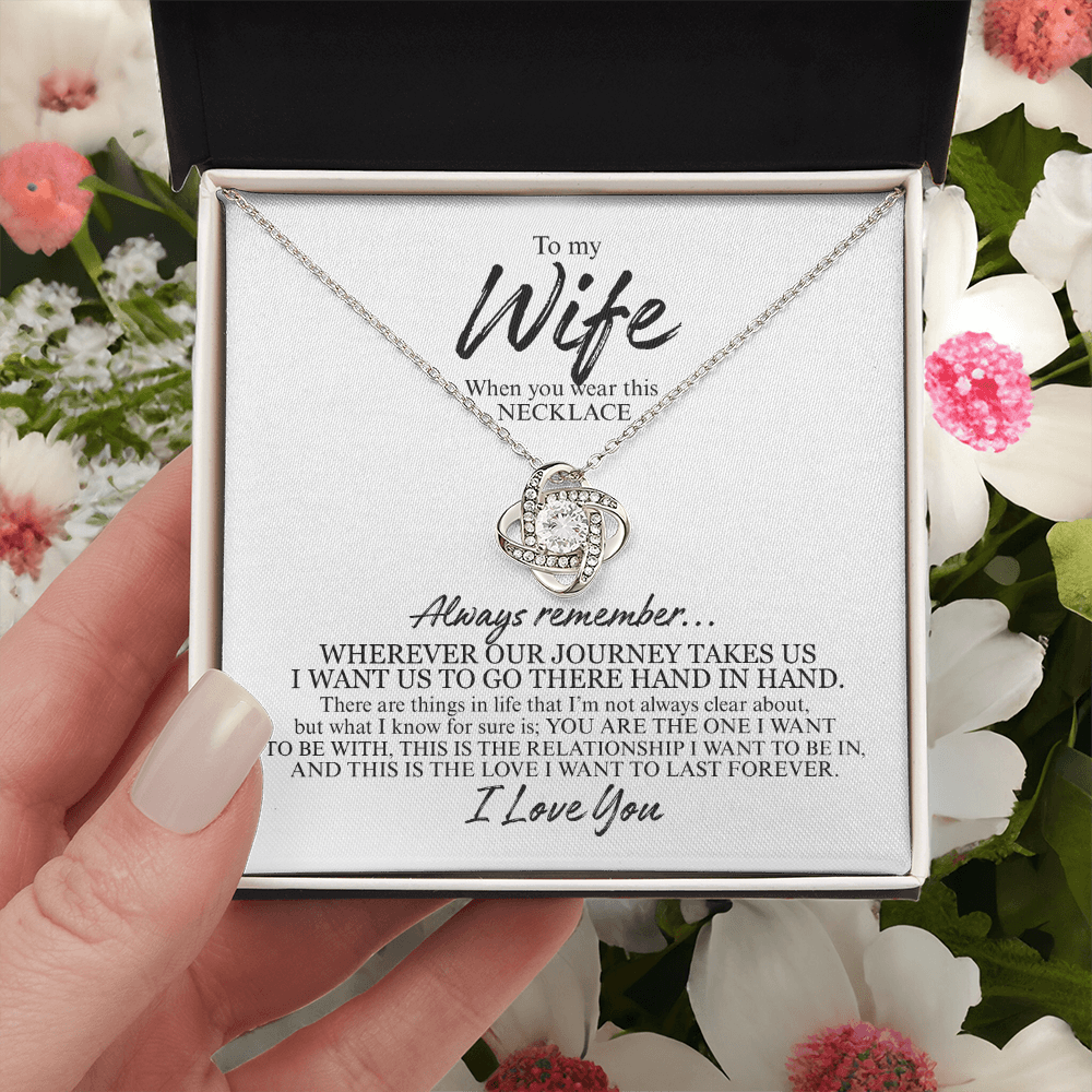 To My Wife Always Remember | Love Knot Necklace (BLK TXT)