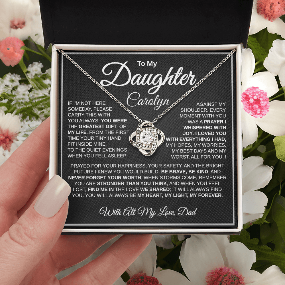 To My Daughter | My Greatest Gift | Personalized Love Knot Necklace