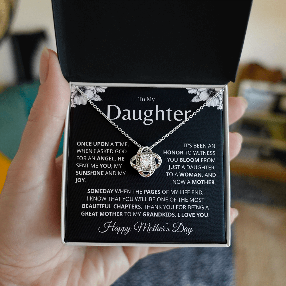 Sparkling Love Knot Necklace representing an unbreakable bond