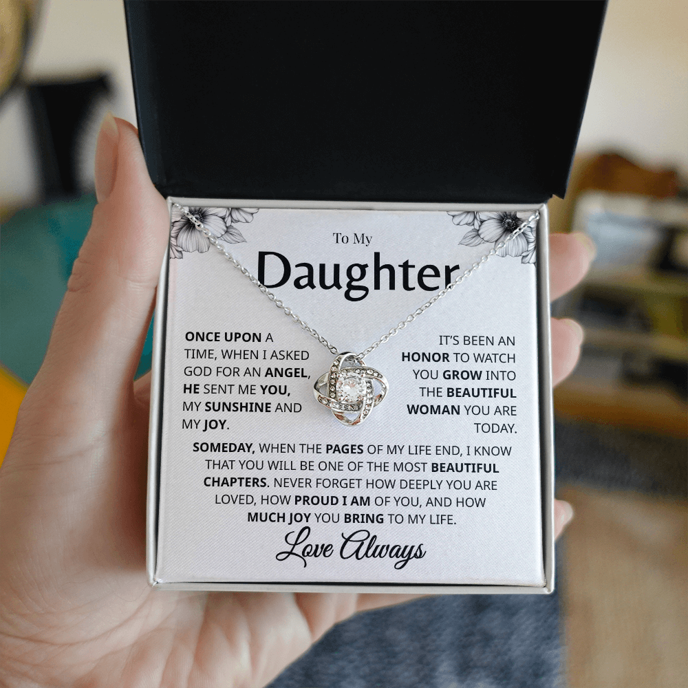 To My Daughter Love Always necklace message card