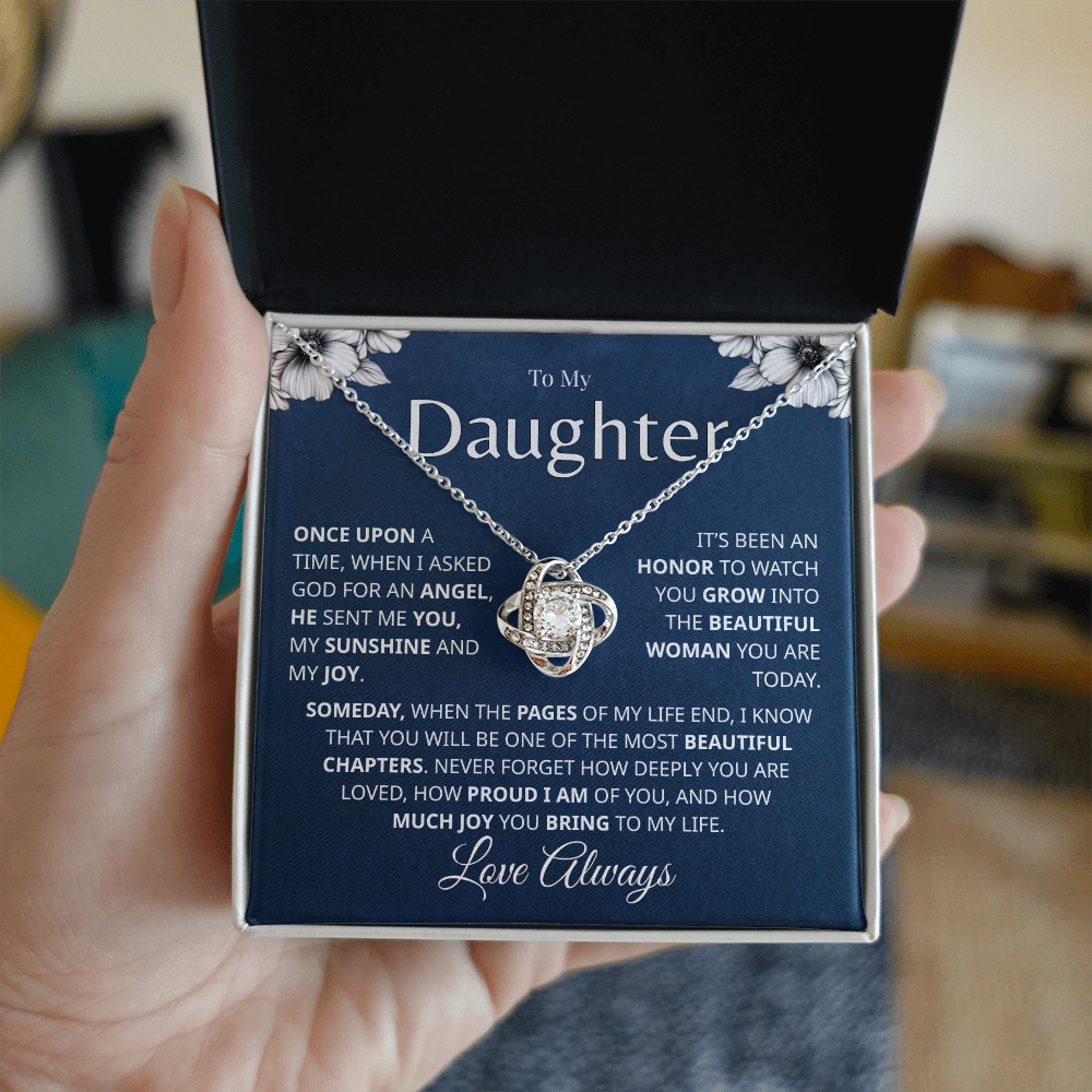 To My Daughter Love Always necklace message card