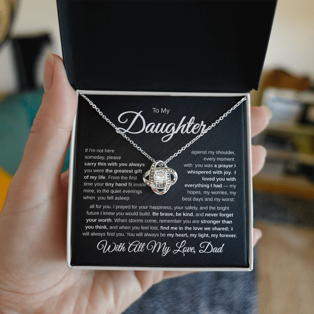 To My Daughter | My Greatest Gift | Love Knot Necklace