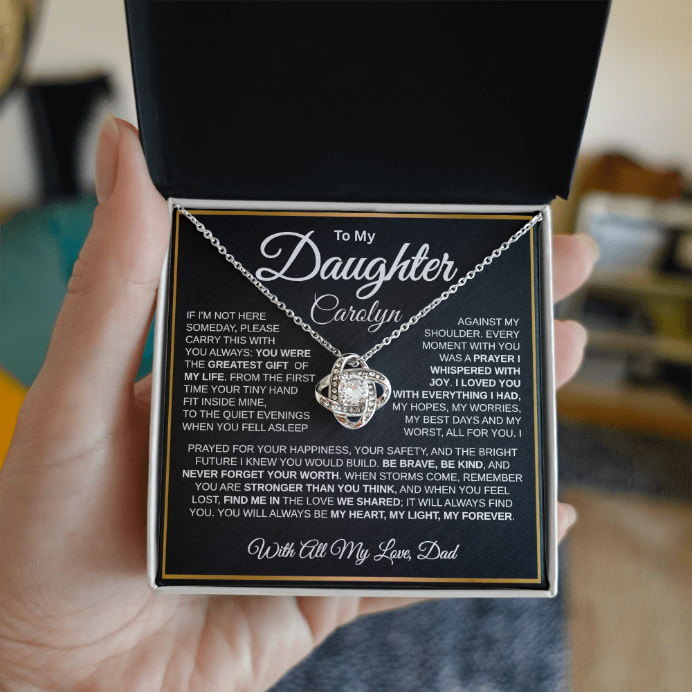 To My Daughter | My Greatest Gift | Personalized Love Knot Necklace