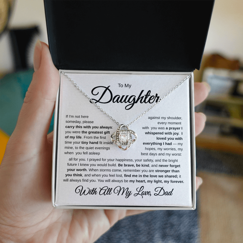 To My Daughter | My Greatest Gift | Love Knot Necklace