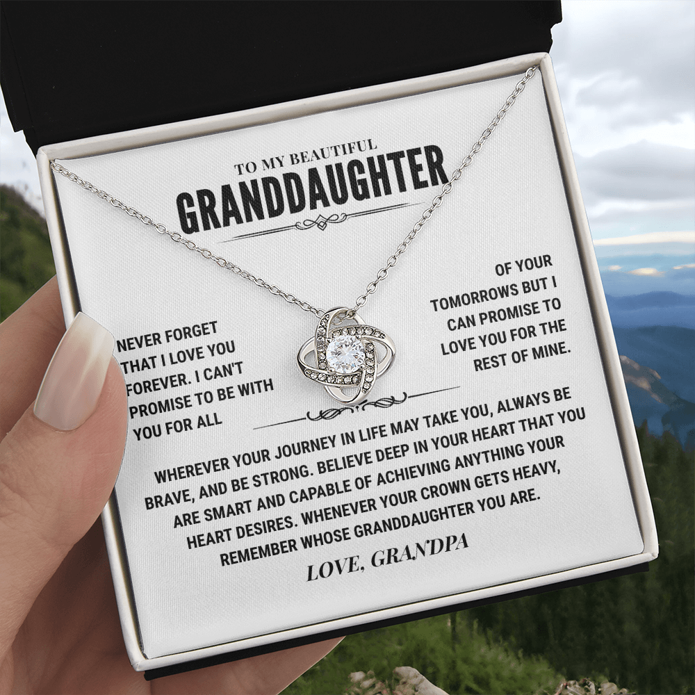 To My Granddaughter Gift From Grandpa, "Never Forget That I Love You"