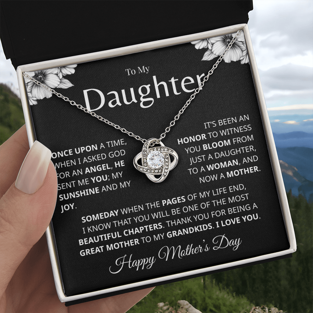 Unbreakable bond necklace gift for her with CZ crystal pendant