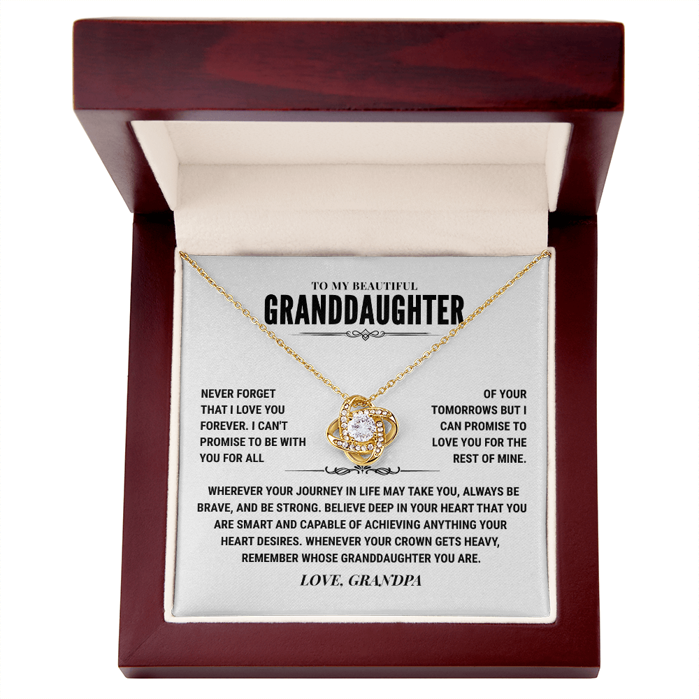 To My Granddaughter Gift From Grandpa, "Never Forget That I Love You"