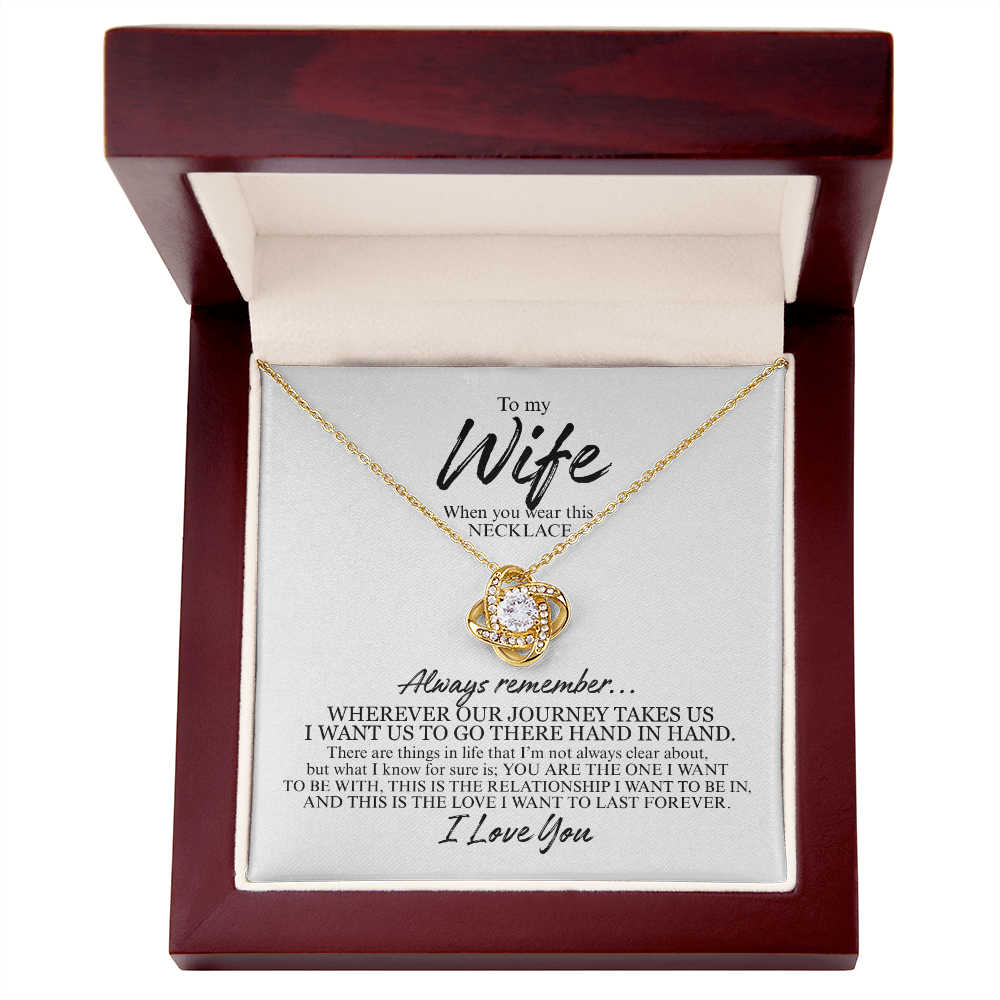 To My Wife Always Remember | Love Knot Necklace (BLK TXT)